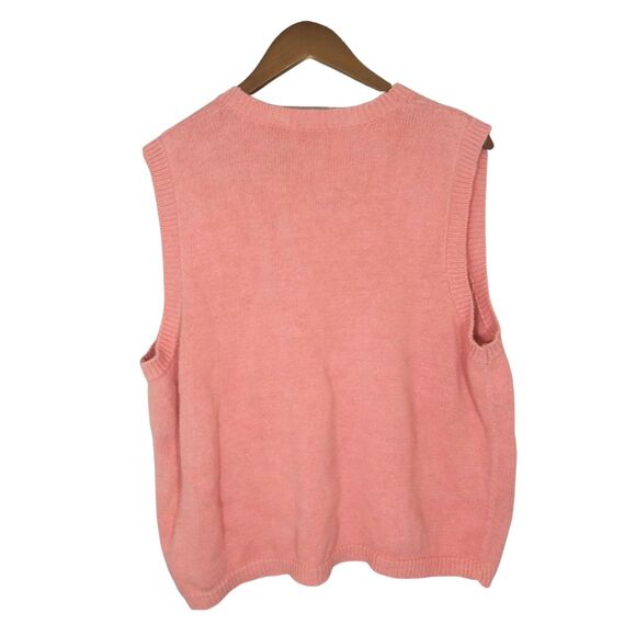 Vintage Cricket Lane Pink & Gray Floral Print Grandma Sweater Vest Sz Medium - Picture 2 of 7